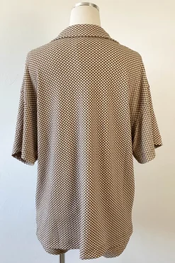 Oversized Gingham Short Sleeve Top