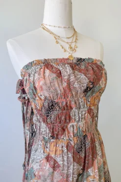 Patchwork Strapless Maxi Dress