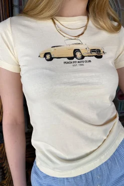 Peach Pitt Long Loose Graphic Baby Tee