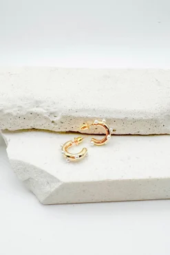 Pearl Studded Huggie Hoops