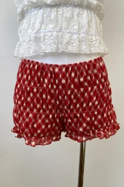 Plaid Stretch Lace Bloomer Shorts