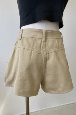 Pleated Denim Shorts by For Good