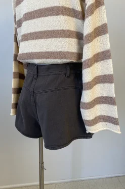 Pleated Denim Shorts by For Good