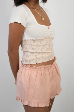 Pointelle & Stretch Lace Top
