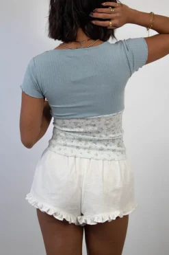 Pointelle & Stretch Lace Top