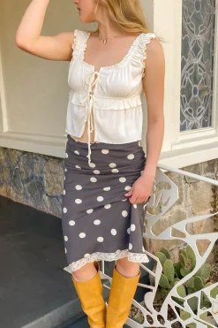 Polka Dot Midi Skirt