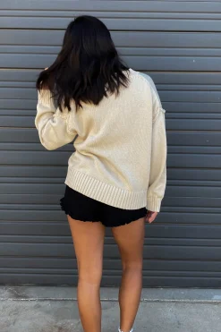 Reverse Stitch Knit Sweater