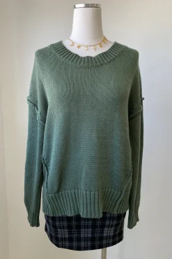 Reverse Stitch Knit Sweater