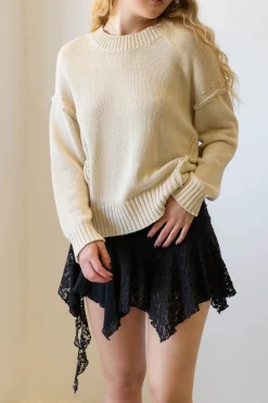 Reverse Stitch Knit Sweater