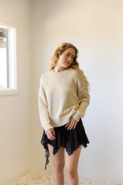 Reverse Stitch Knit Sweater