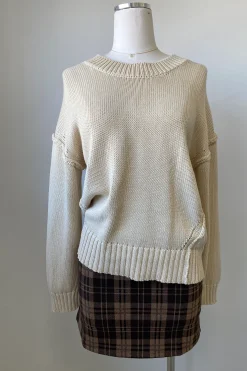 Reverse Stitch Knit Sweater