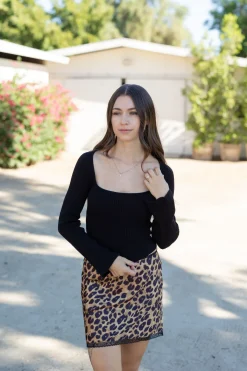 Ribbed Knit Long Sleeve Top