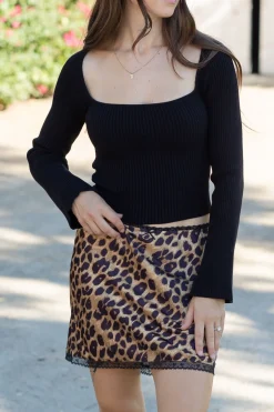 Ribbed Knit Long Sleeve Top