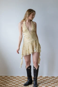 Ruffle Mini Halter Dress