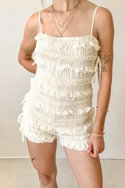 Ruffled Cami Romper