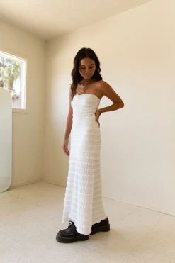 Ruffled Strapless Maxi Dress