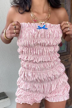 Ruffled Strapless Romper