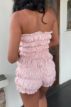 Ruffled Strapless Romper