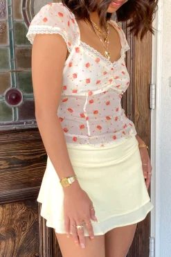 Sheer Floral Babydoll Top