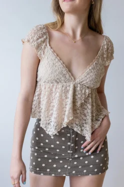 Sheer Lace Butterfly Top