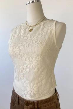 Sheer Lace Sleeveless Top
