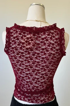 Sheer Lace Sleeveless Top