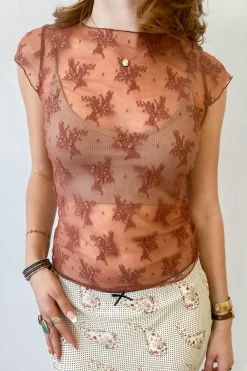 Short Sleeve Lace Layering Top