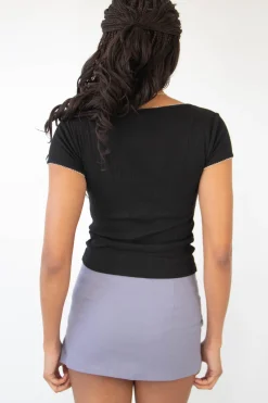 Short Sleeve Pointelle Top