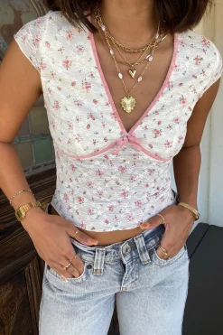 Short Sleeve Stretch Lace Top