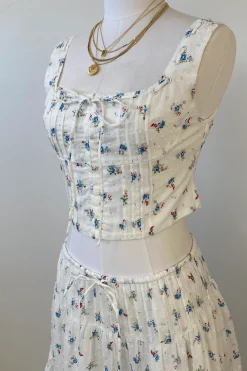 Sleeveless Floral Corset Top