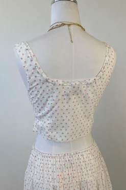 Sleeveless Floral Corset Top