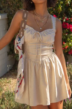 Sleeveless Gingham Mini Dress