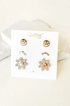 Smiley Face Earring Set