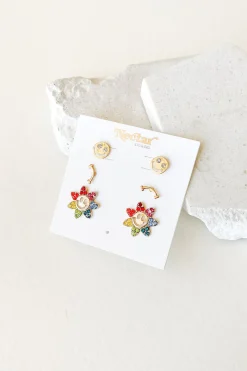Smiley Face Earring Set