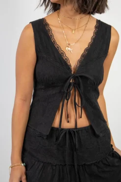 Split Front Corset Top