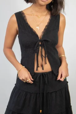 Split Front Corset Top