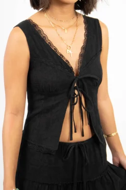 Split Front Corset Top