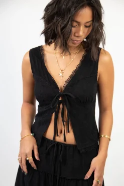 Split Front Corset Top