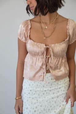 Split Front Satin Top