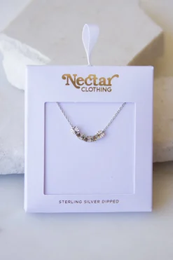 Square Cut Dainty Silver Necklace