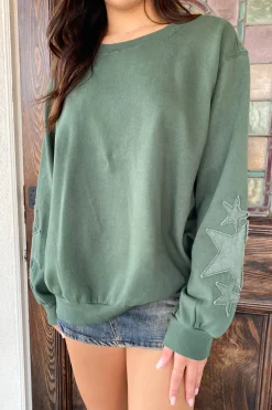 Star Embroidered Sweatshirt