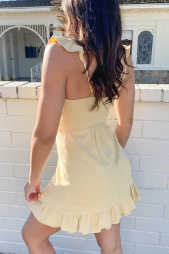 Stretch Linen Square Neck Mini Dress