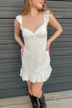 Stretch Linen Square Neck Mini Dress