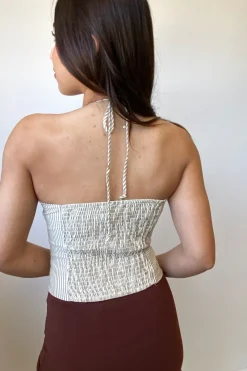 Striped Beaded Top