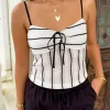 Striped Crochet Cami Top