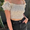 Striped Smocked OTS Top