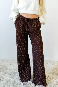 Swiss Dot Wide Leg Pants