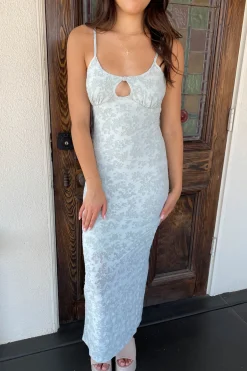 Textured Floral Maxi Dress