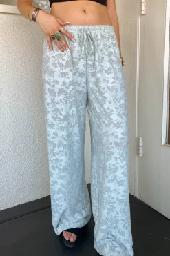 Textured Floral Pants