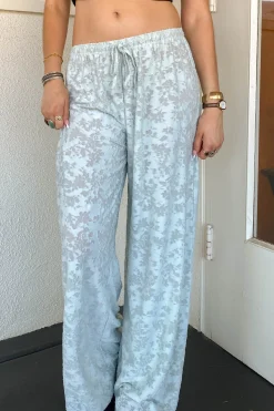 Textured Floral Pants